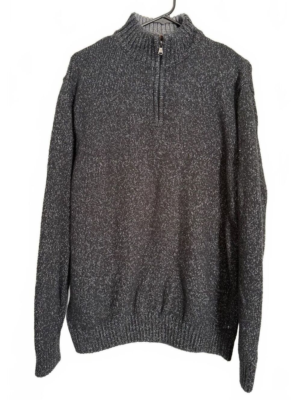 Chaps Men's Sweater Size XL Extra Large Black Crew Neck Fall Winter Preppy Knit